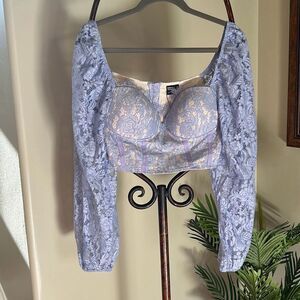 Lavender Lace Crop Top NWT